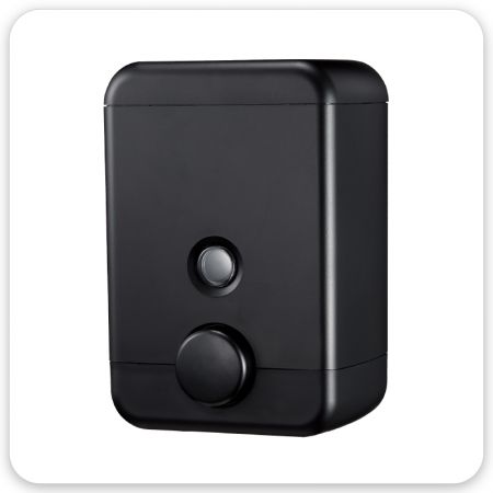 Distributore di sapone a forma di quadrato - Distributore di sapone a parete a cubo (nero opaco)